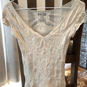 FREE PEOPLE Intimately Cap Sleeve Cream Layer Top